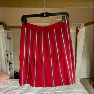 Red mini zipper skirt